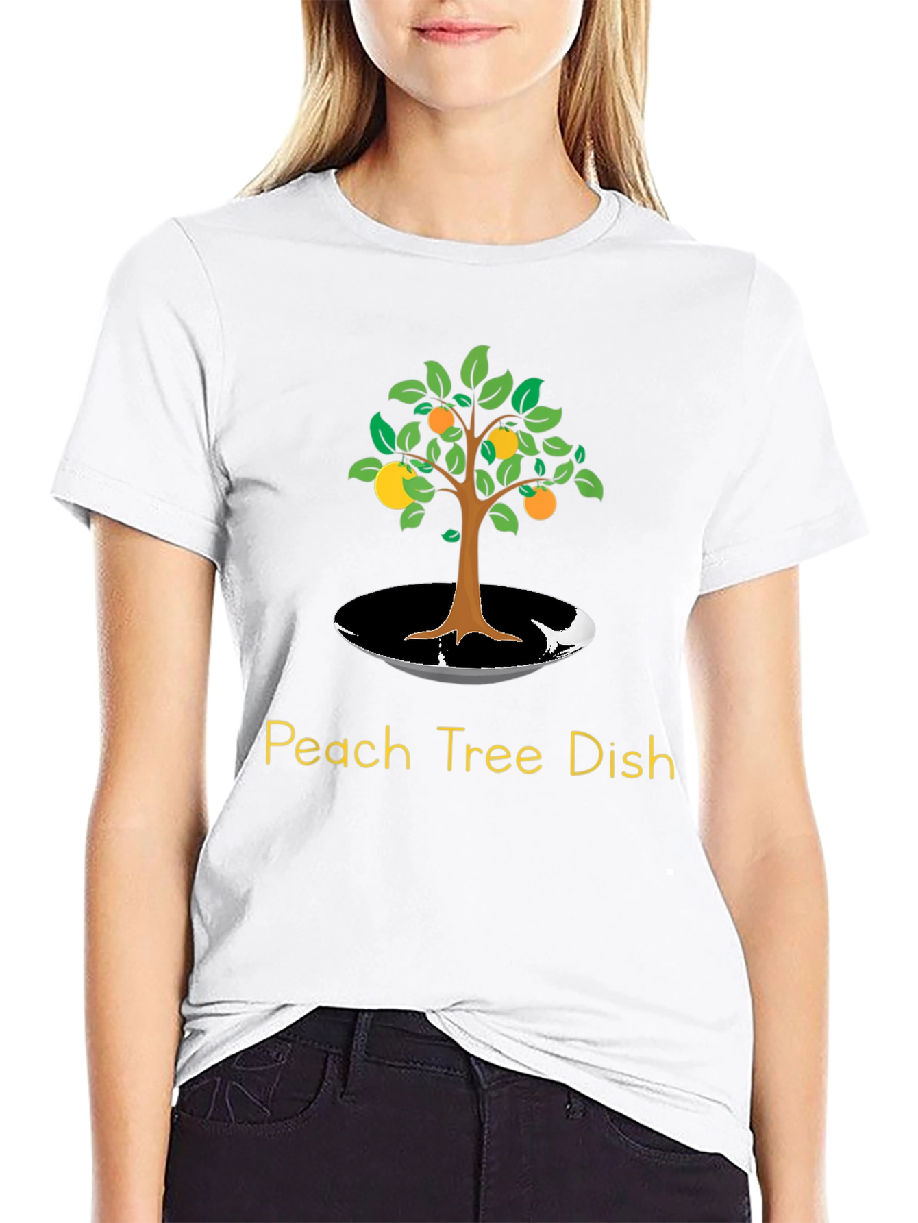Camiseta Negra: Árbol de Duraznos