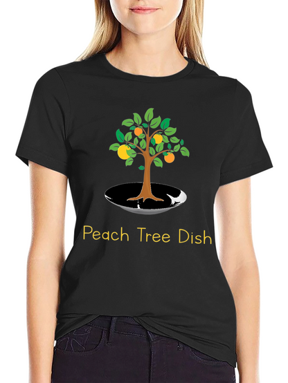 Camiseta Negra: Árbol de Duraznos