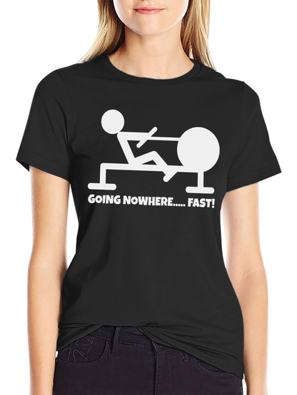 Camiseta Negra Divertida: ¡Yendo a Ninguna Parte... Rápido!