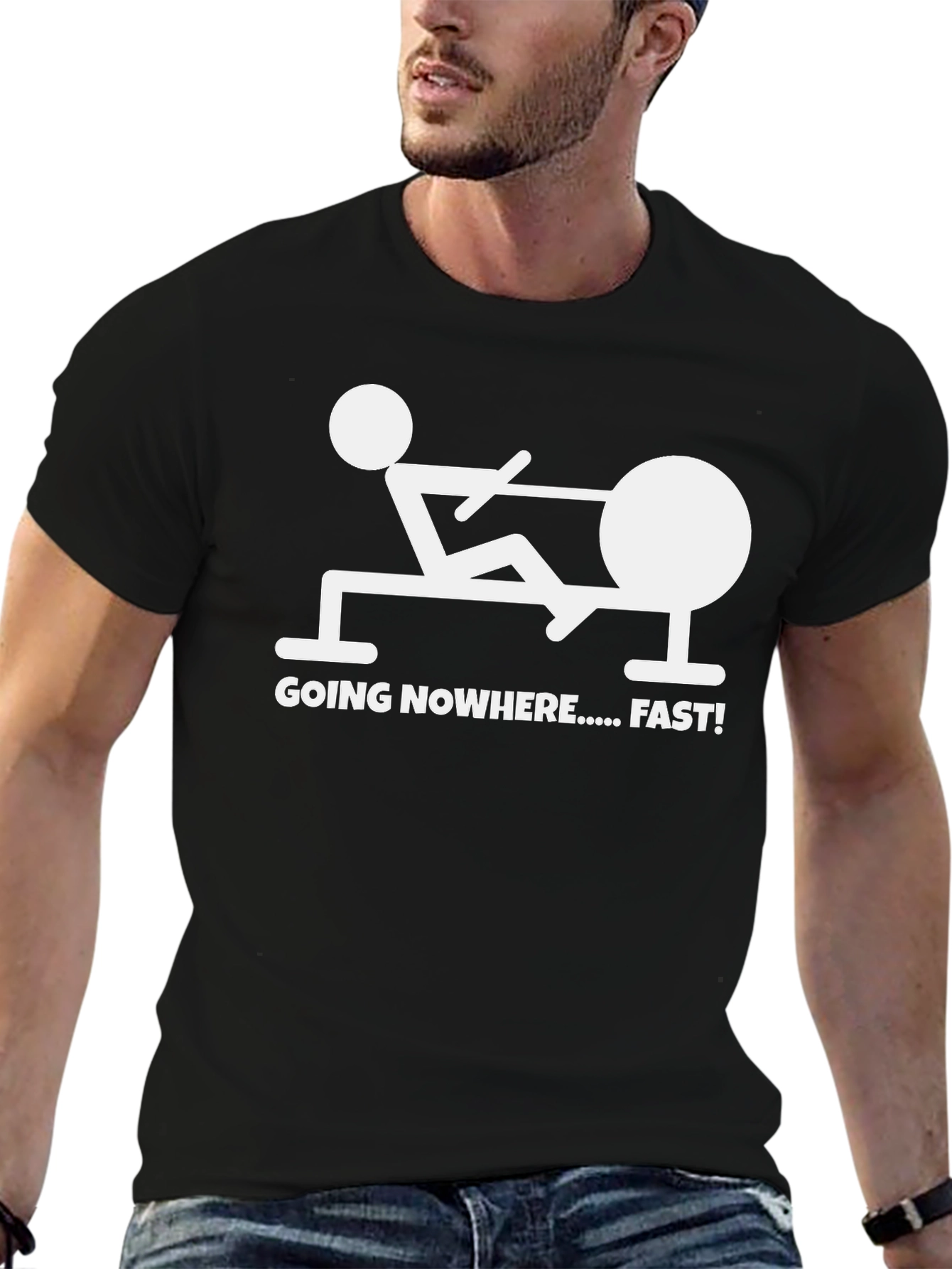 Camiseta Negra Divertida: ¡Yendo a Ninguna Parte... Rápido!
