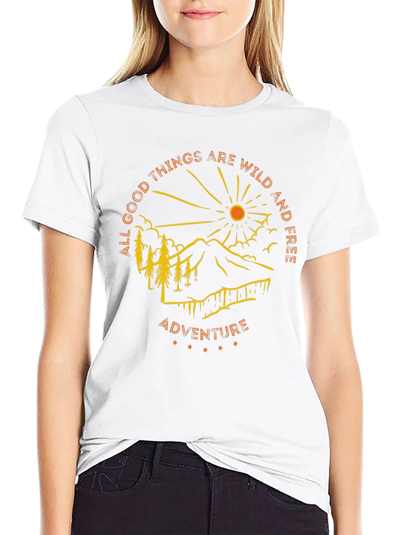 Camiseta Negra de Aventura al Aire Libre