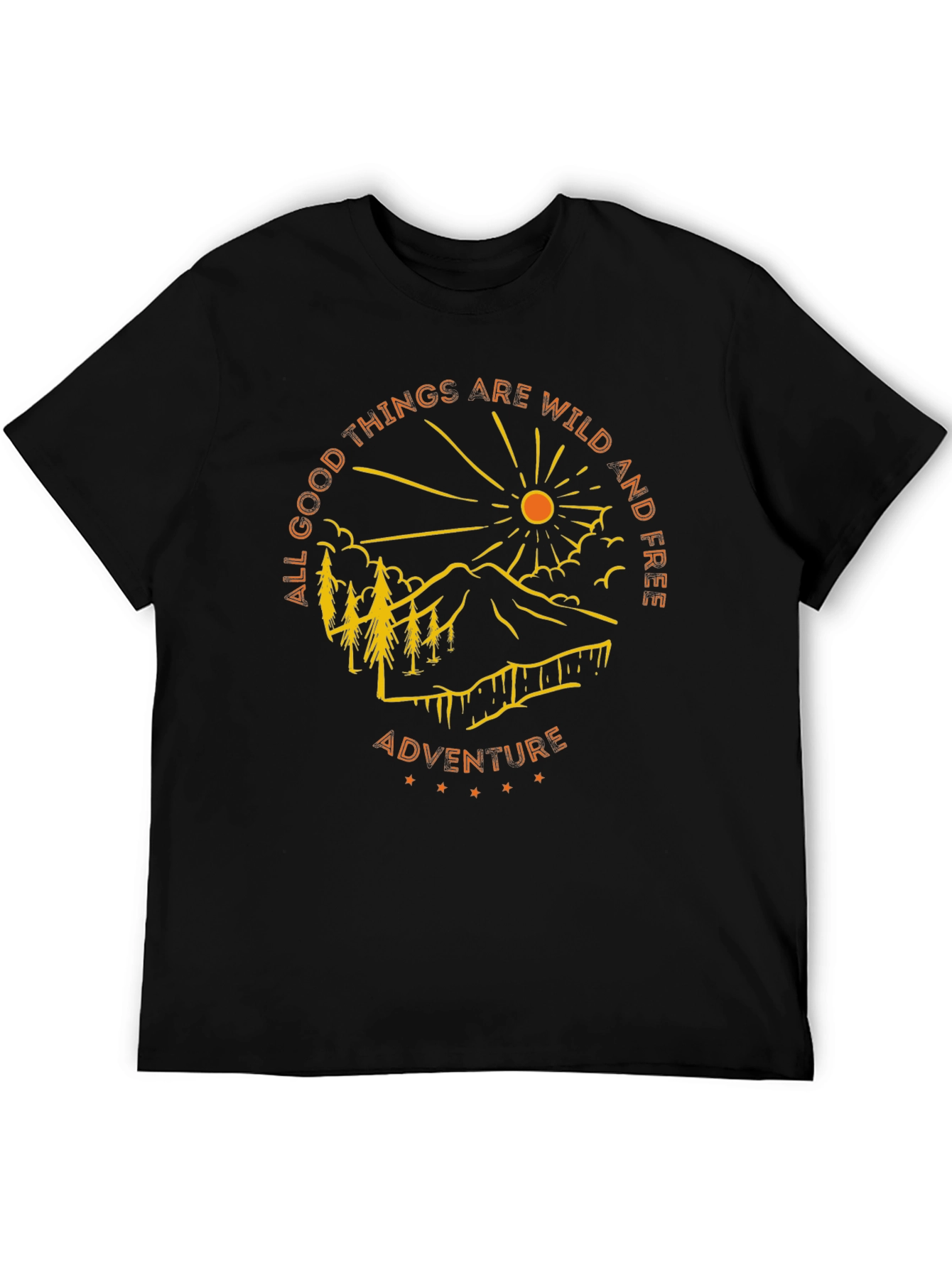 Camiseta Negra de Aventura al Aire Libre