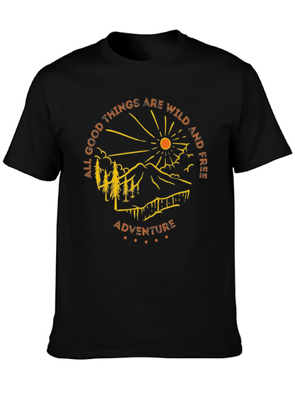Camiseta Negra de Aventura al Aire Libre