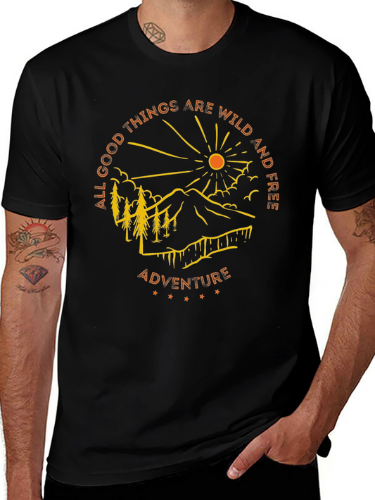 Camiseta Negra de Aventura al Aire Libre