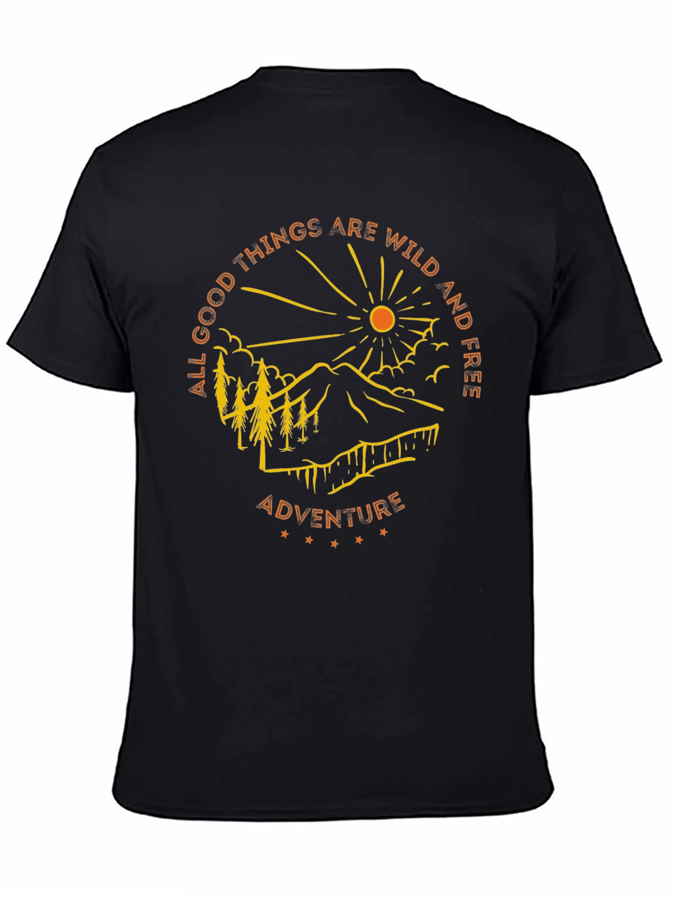 Camiseta Negra de Aventura al Aire Libre