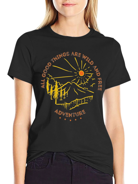 Camiseta Negra de Aventura al Aire Libre