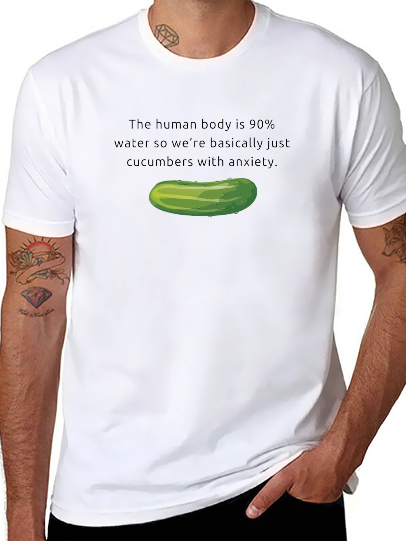 Camiseta Negra: Pepinos con Ansiedad