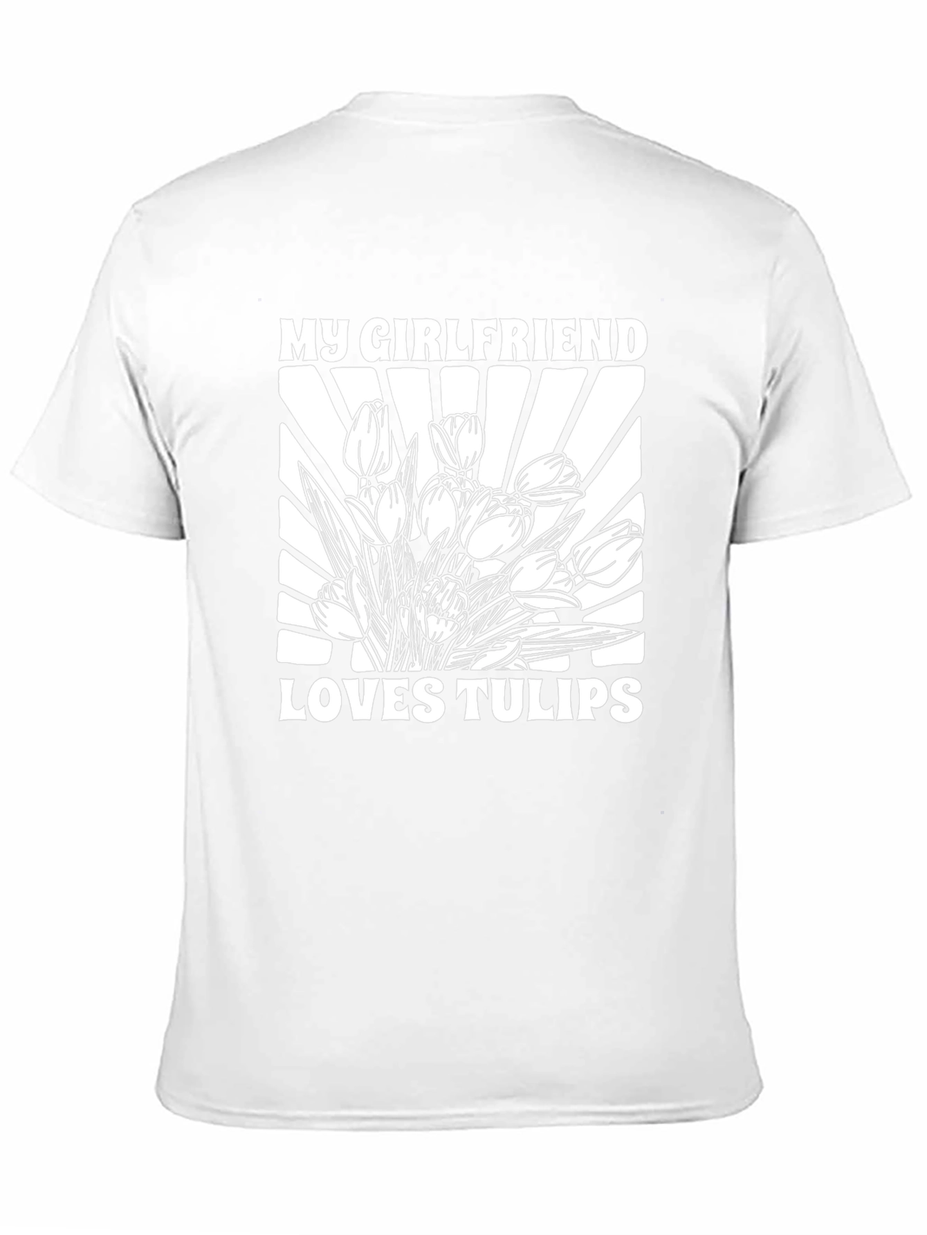 Camiseta Negra: Mi Novia Ama los Tulipanes