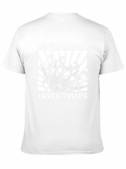 Camiseta Negra: Mi Novia Ama los Tulipanes