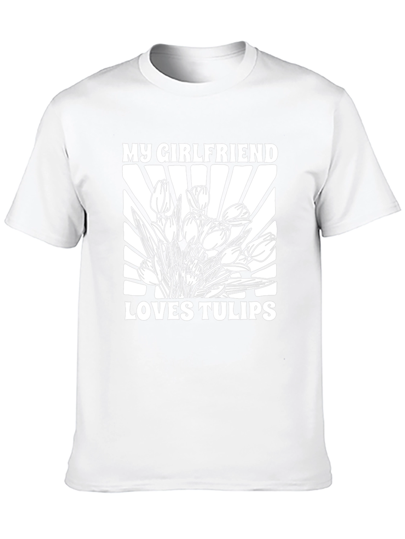 Camiseta Negra: Mi Novia Ama los Tulipanes
