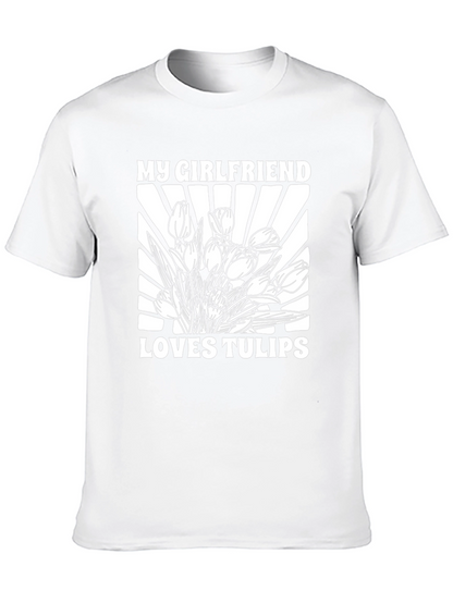 Camiseta Negra: Mi Novia Ama los Tulipanes