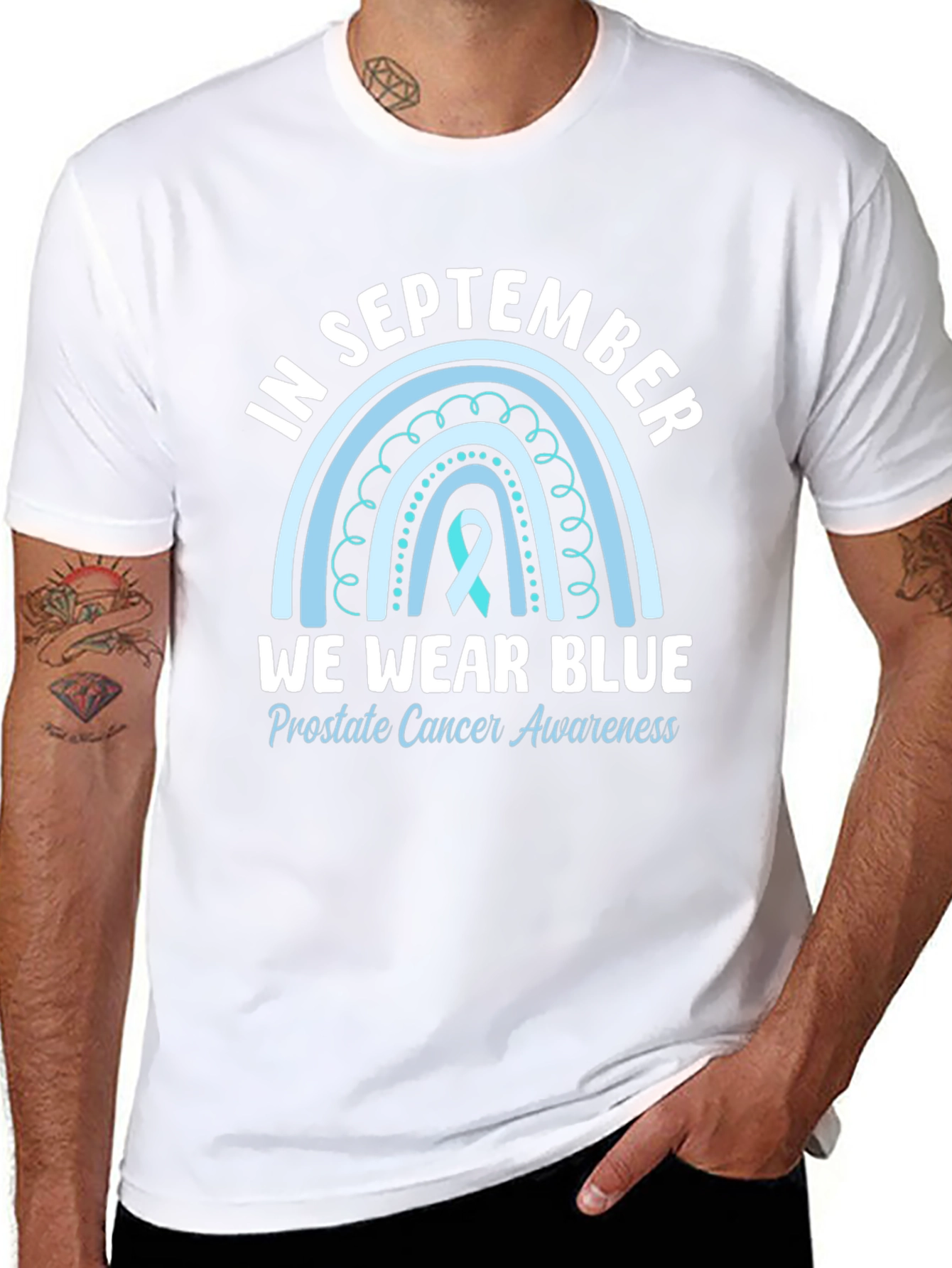 Camiseta Azul Septiembre Concienciación Cáncer Próstata