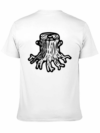 Camiseta Negra Diseño Tocón de Árbol