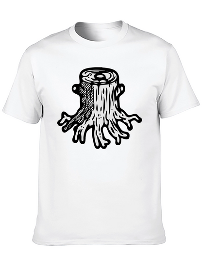 Camiseta Negra Diseño Tocón de Árbol