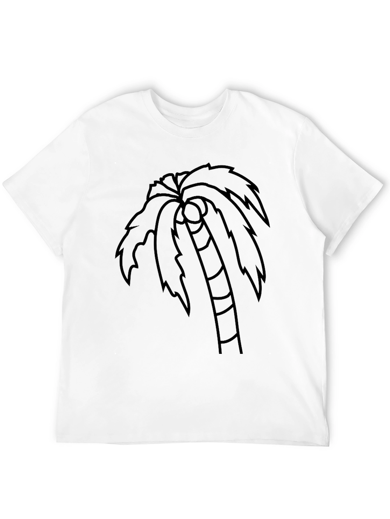 Camiseta Negra con Diseño de Palmera Tropical