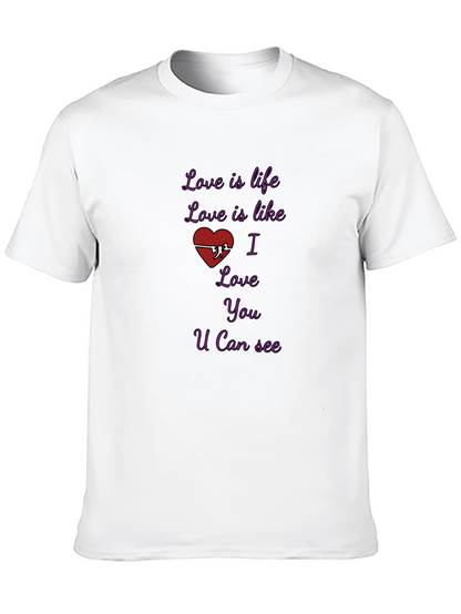 Camiseta Negra con Diseño Romántico Love is Life