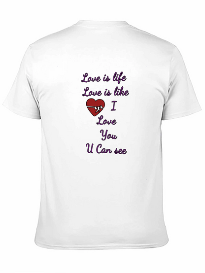 Camiseta Negra con Diseño Romántico Love is Life