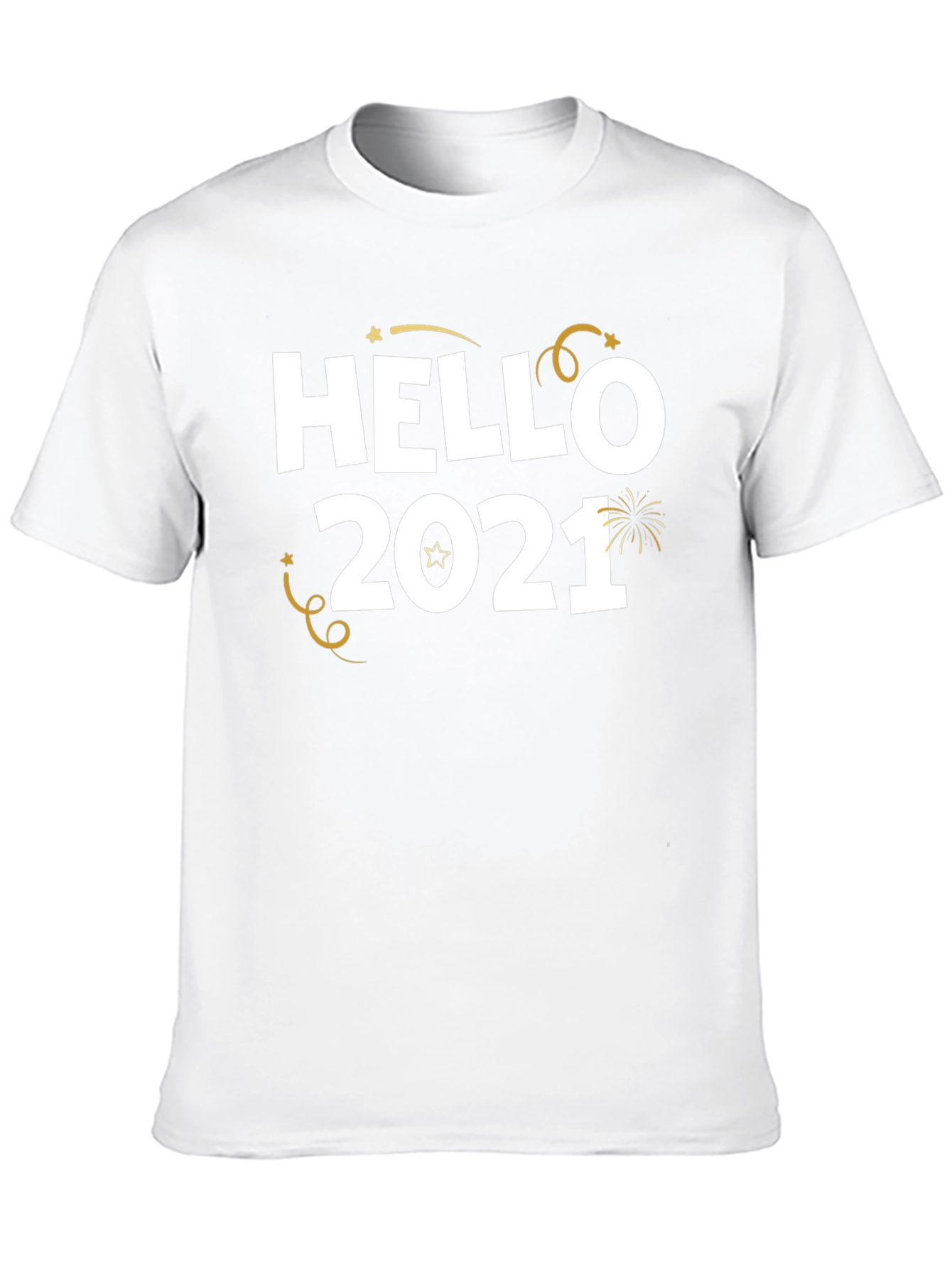 Camiseta Negra Hello 2021 para Celebrar Año Nuevo