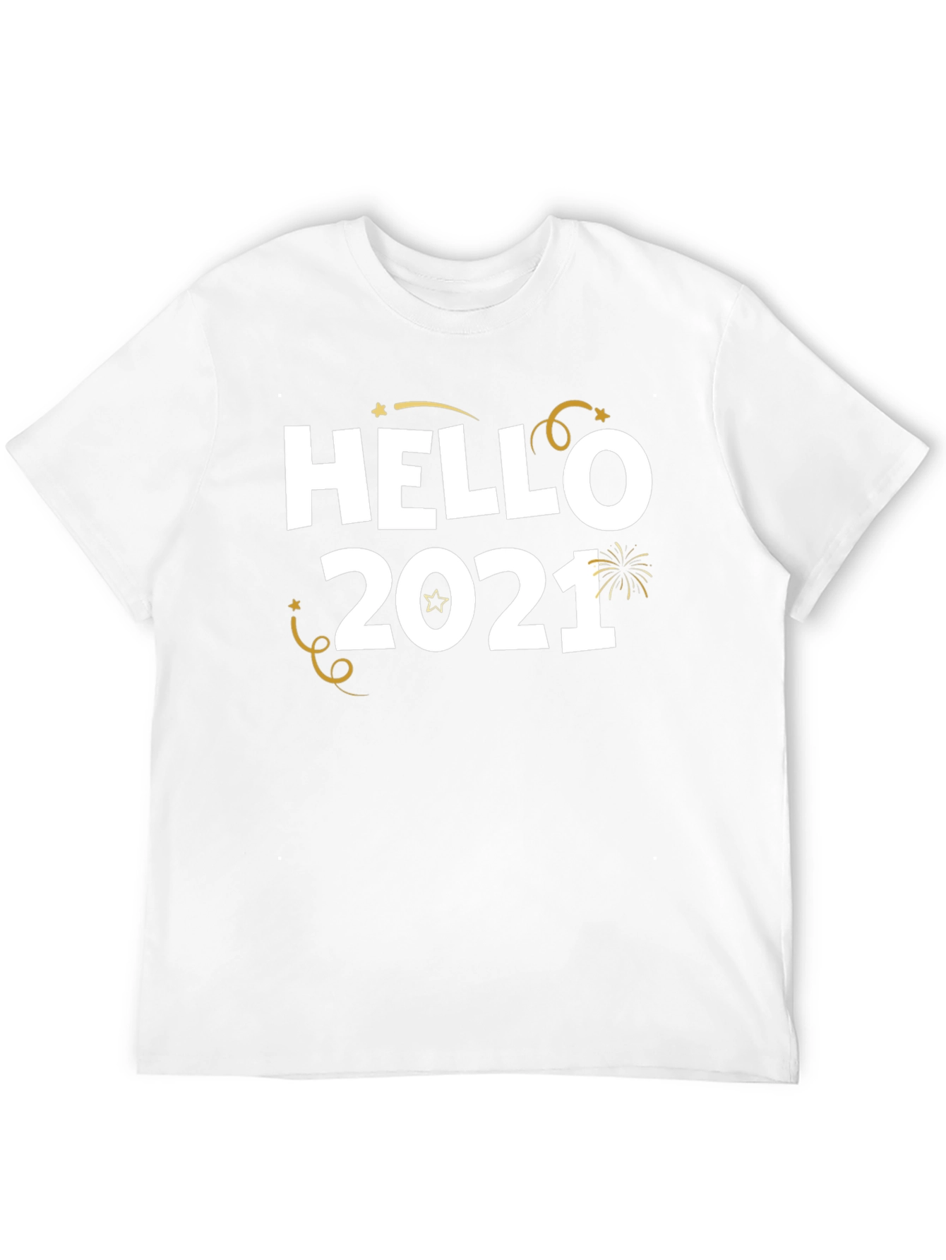 Camiseta Negra Hello 2021 para Celebrar Año Nuevo