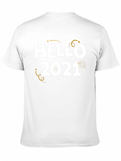 Camiseta Negra Hello 2021 para Celebrar Año Nuevo