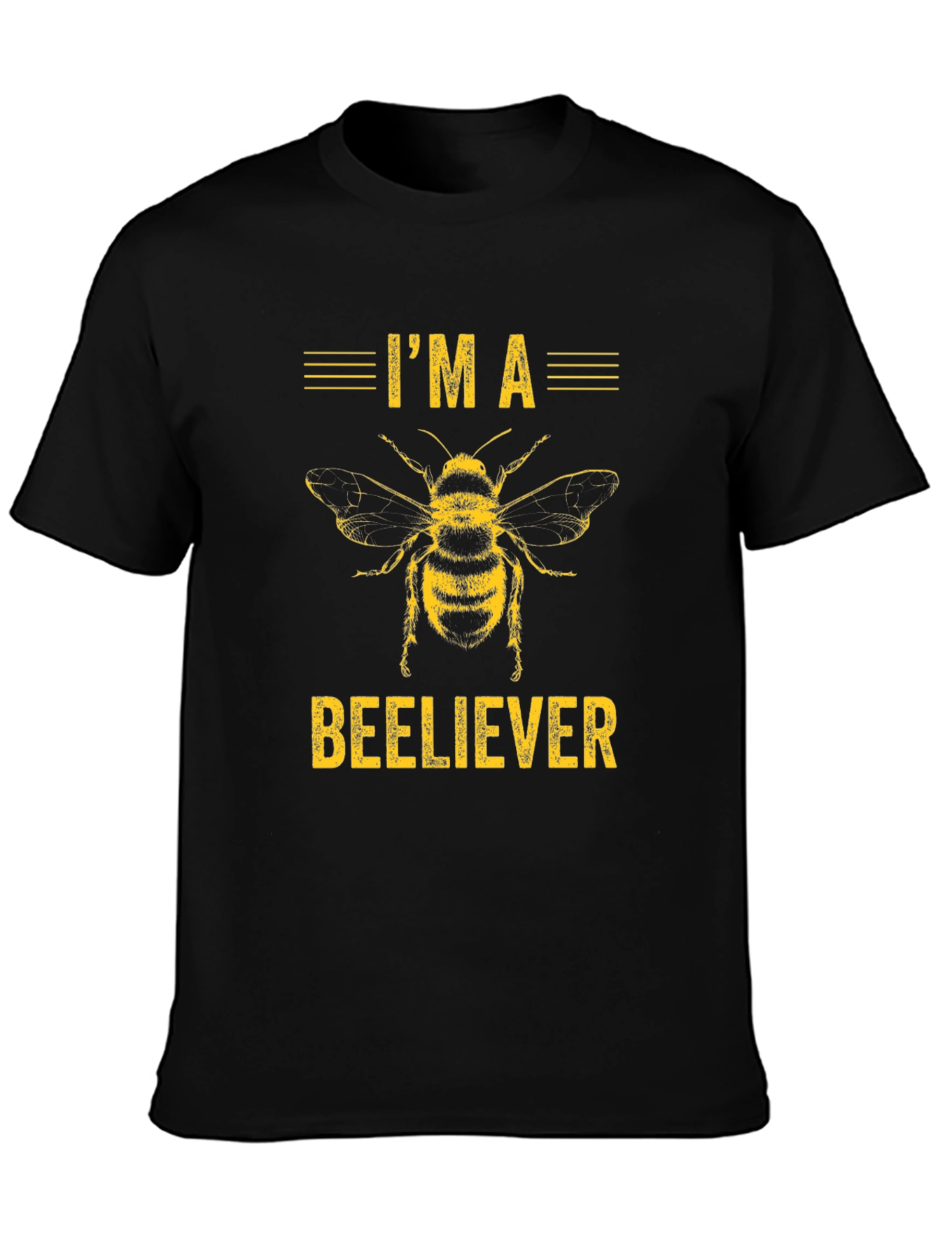 Camiseta Negra Im a Beeliever Abeja