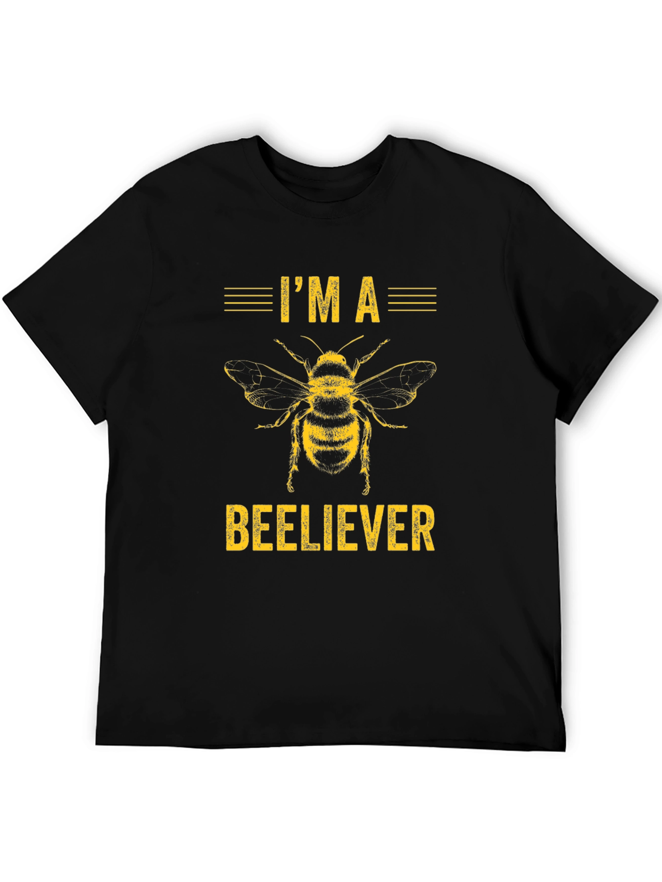 Camiseta Negra Im a Beeliever Abeja