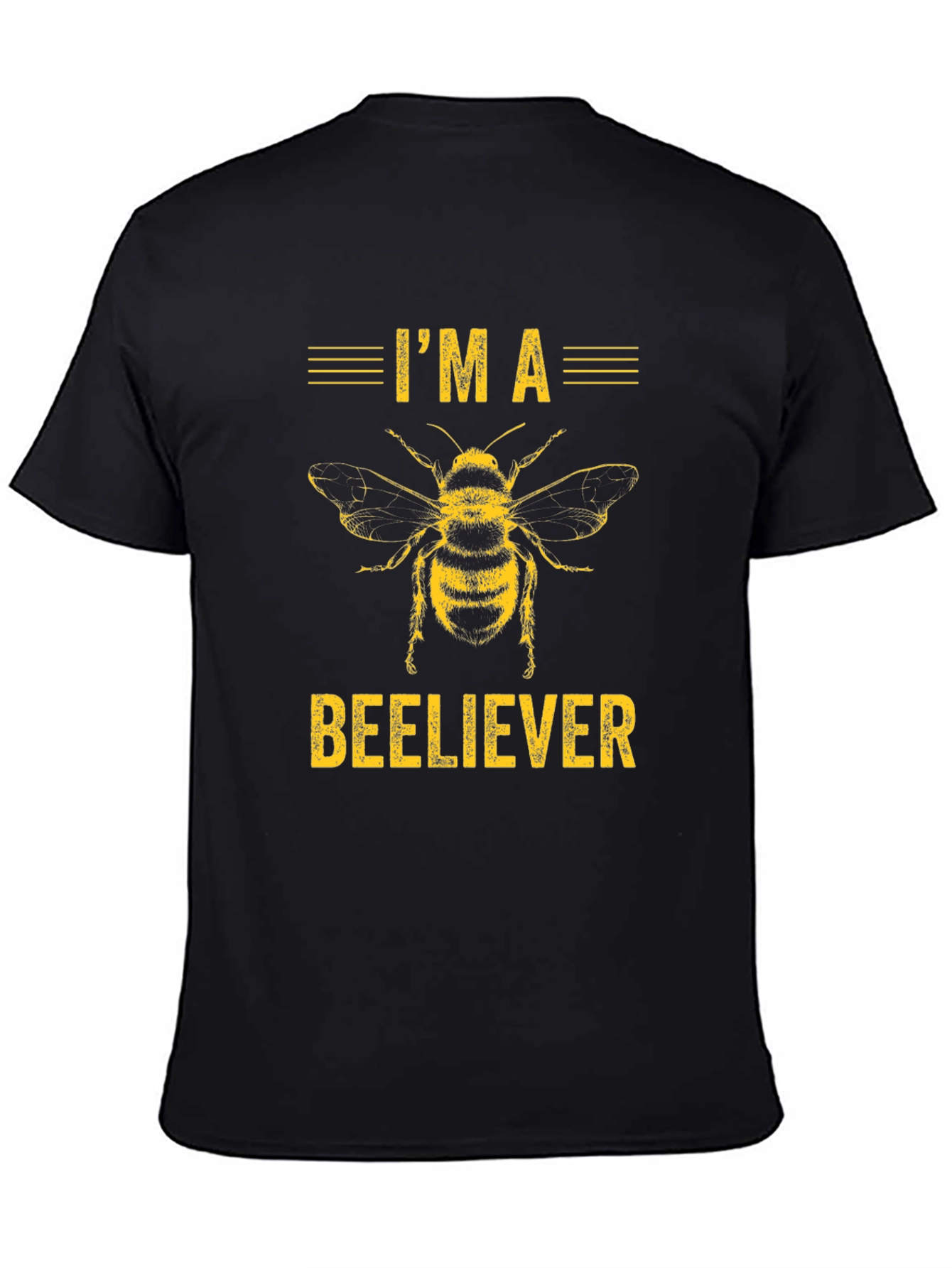 Camiseta Negra Im a Beeliever Abeja