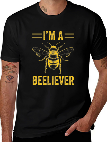 Camiseta Negra Im a Beeliever Abeja