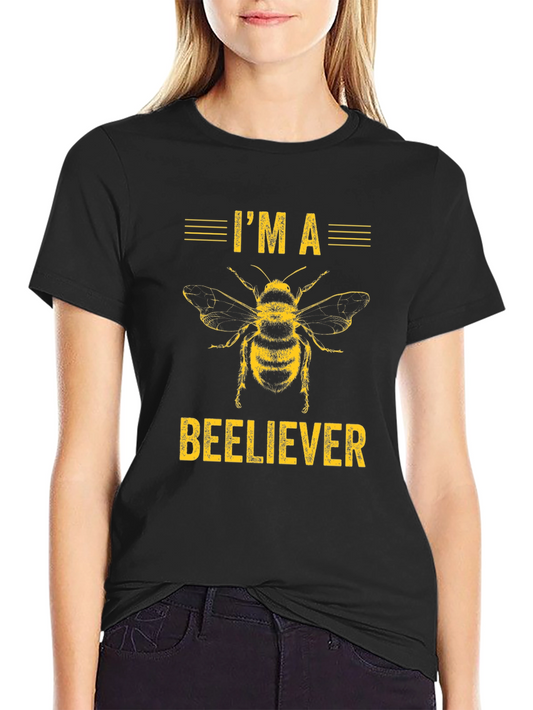 Camiseta Negra Im a Beeliever Abeja