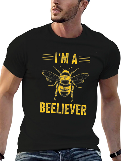 Camiseta Negra Im a Beeliever Abeja