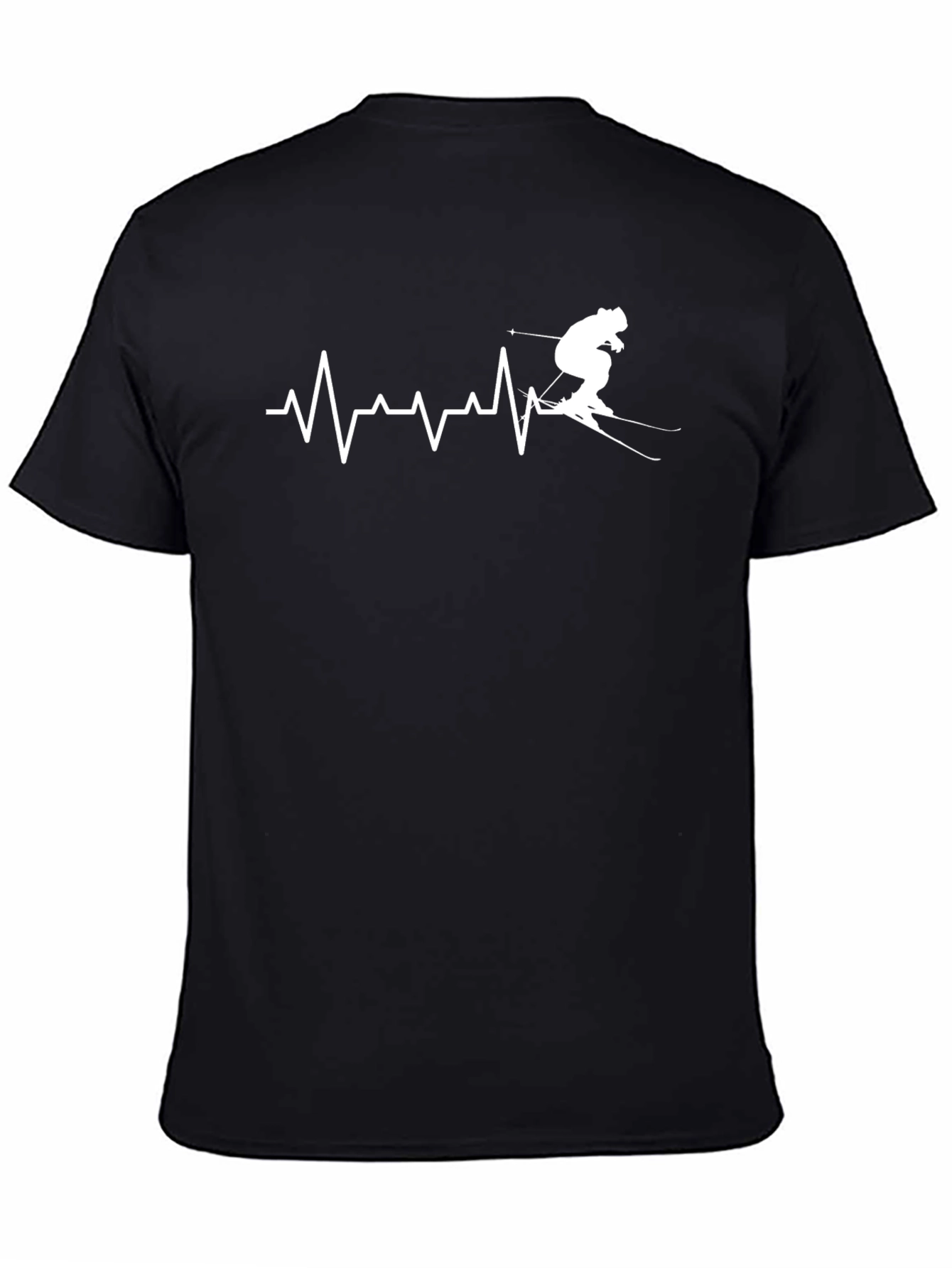 Camiseta Negra Esquí Latido del Corazón
