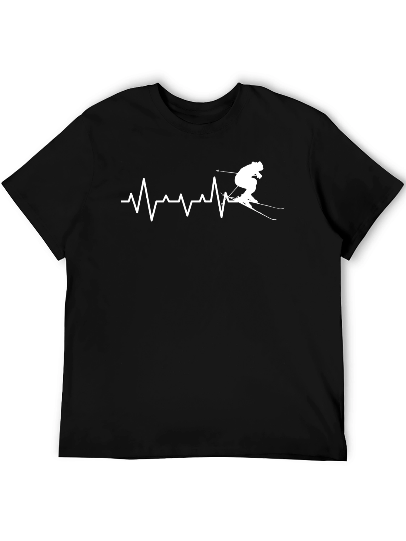 Camiseta Negra Esquí Latido del Corazón