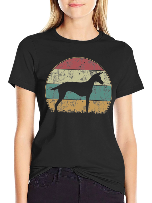Camiseta Negra con Diseño de Perro Vintage
