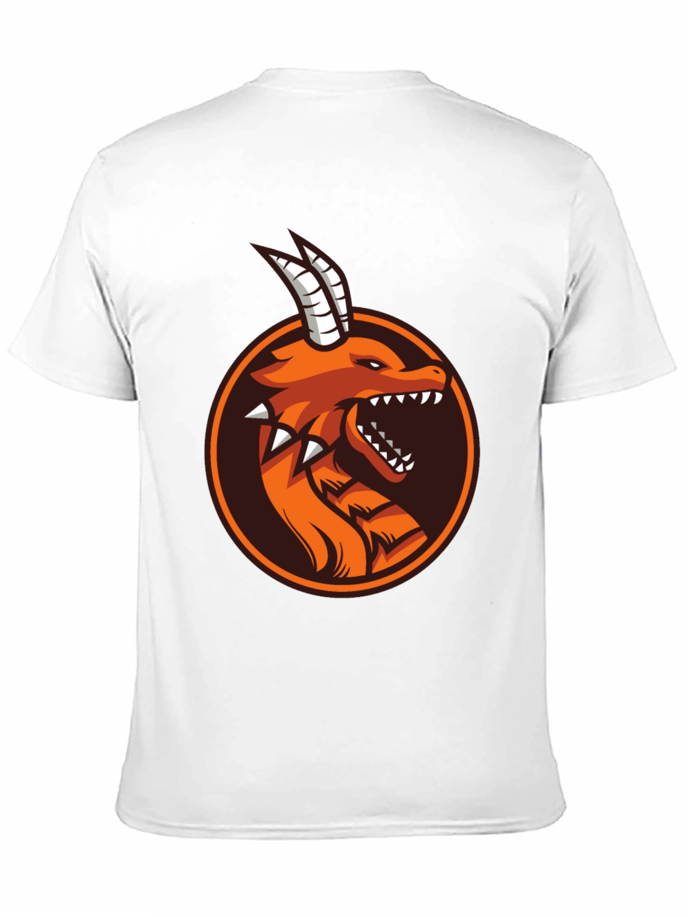 Camiseta Negra con Diseño de Dragón Naranja