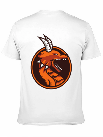 Camiseta Negra con Diseño de Dragón Naranja