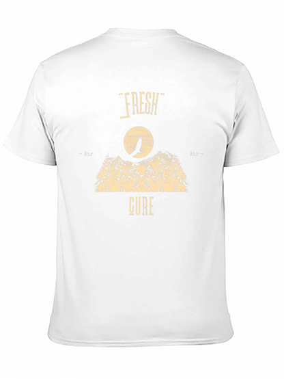 Camiseta Negra Fresh Air Cure Diseño Montaña