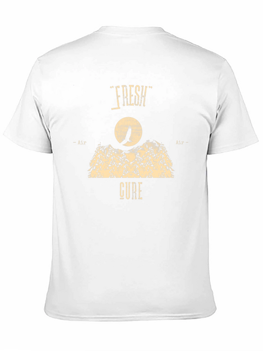 Camiseta Negra Fresh Air Cure Diseño Montaña