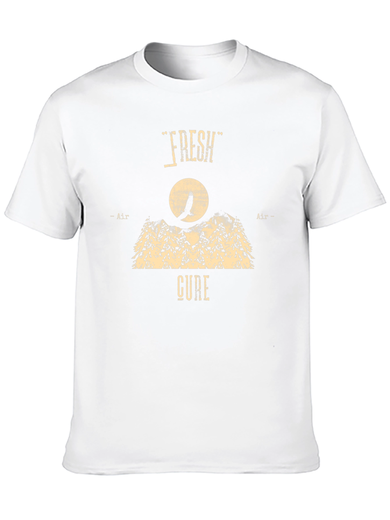 Camiseta Negra Fresh Air Cure Diseño Montaña
