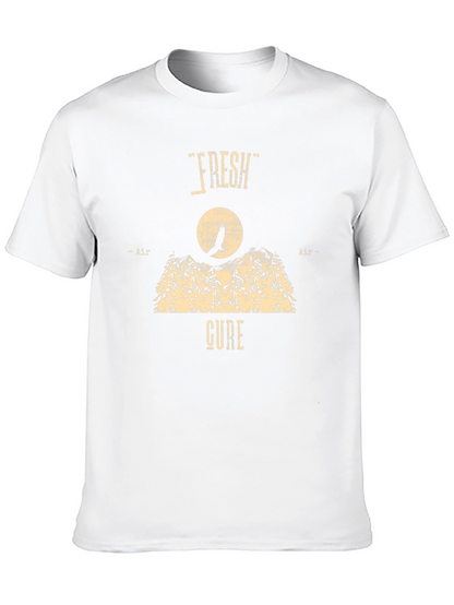 Camiseta Negra Fresh Air Cure Diseño Montaña