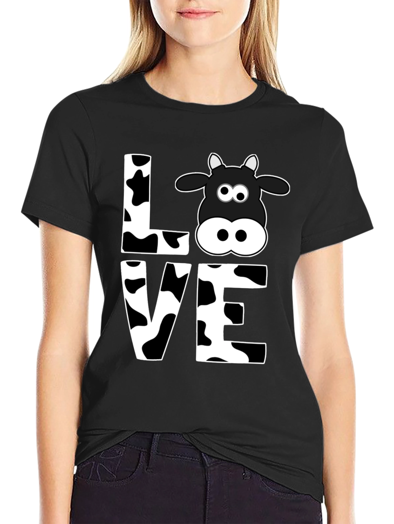 Camiseta Negra Amo las Vacas