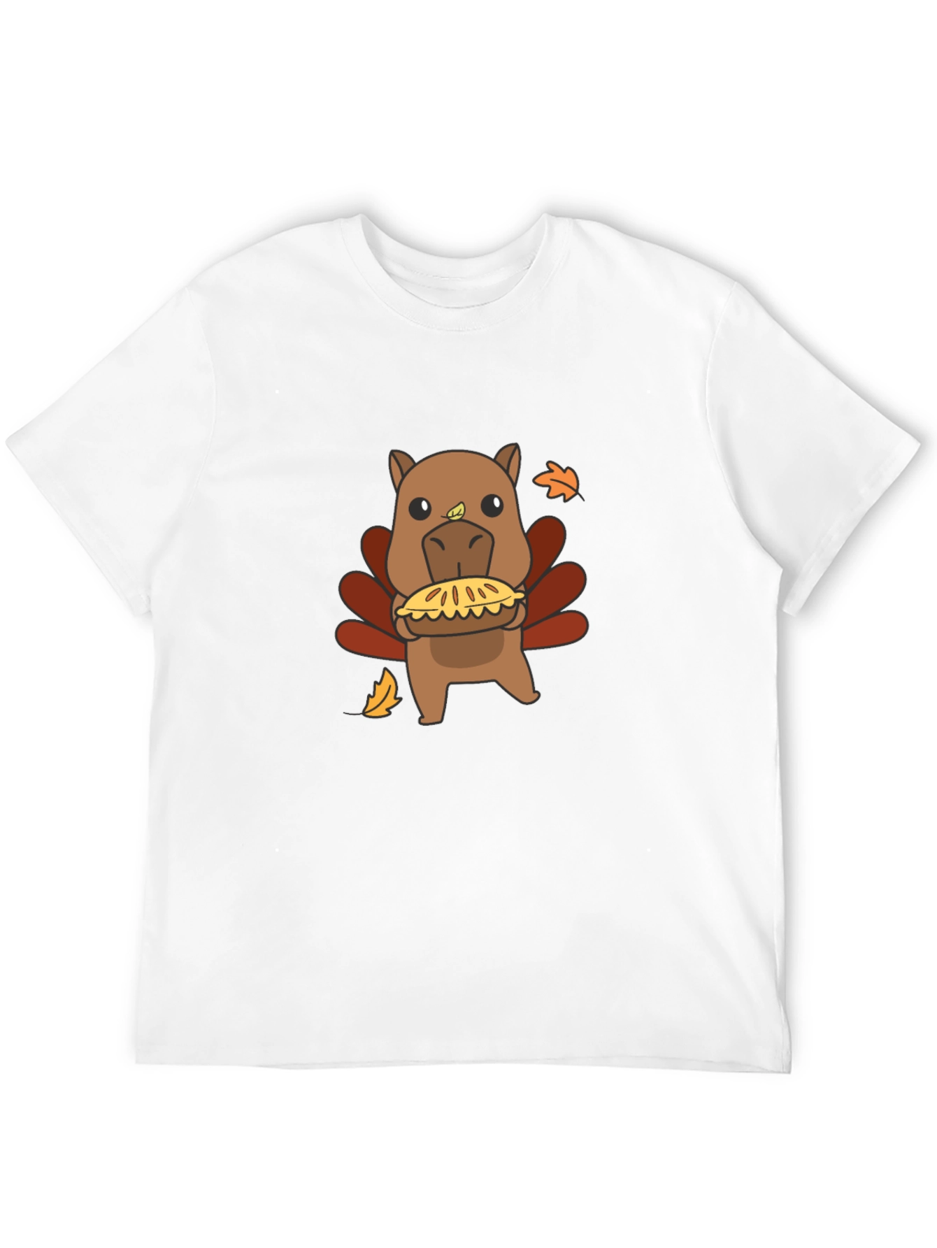 Camiseta Negra con Diseño Divertido de Pavo-Hipopótamo