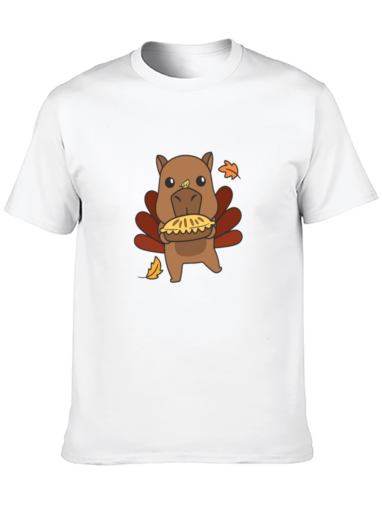 Camiseta Negra con Diseño Divertido de Pavo-Hipopótamo