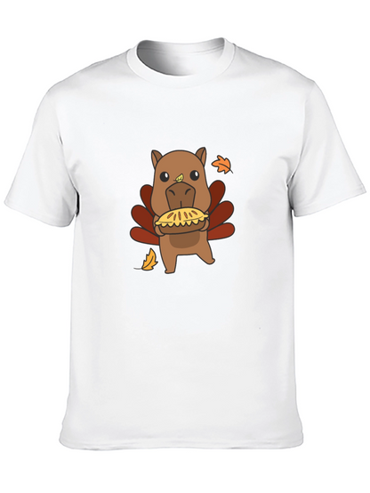 Camiseta Negra con Diseño Divertido de Pavo-Hipopótamo