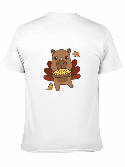 Camiseta Negra con Diseño Divertido de Pavo-Hipopótamo