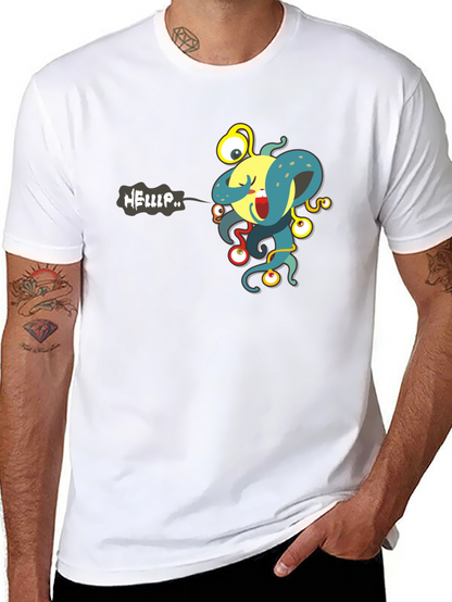 Camiseta Negra con Estampado de Monstruo Divertido