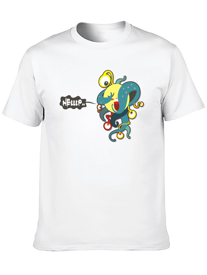 Camiseta Negra con Estampado de Monstruo Divertido
