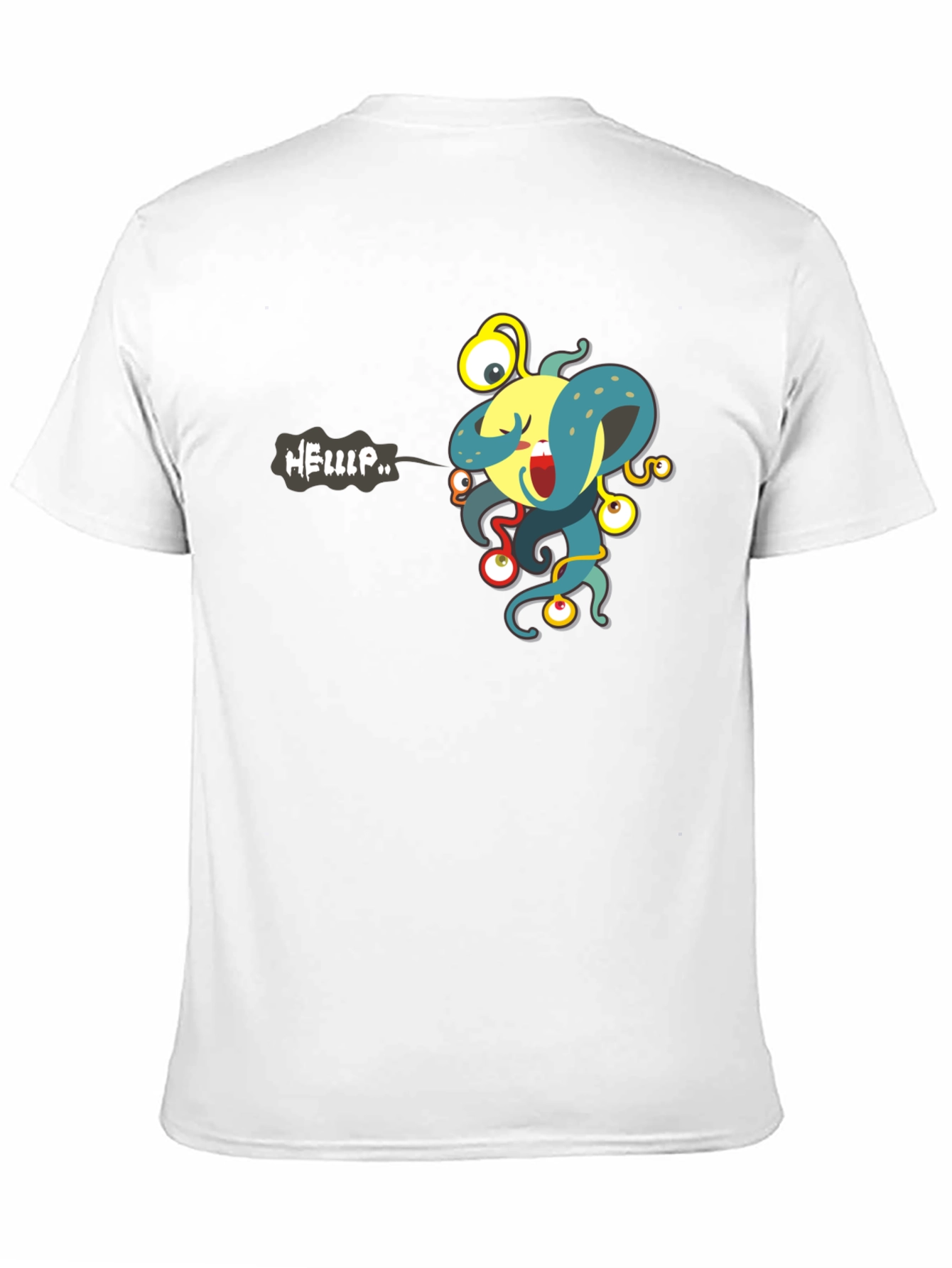Camiseta Negra con Estampado de Monstruo Divertido