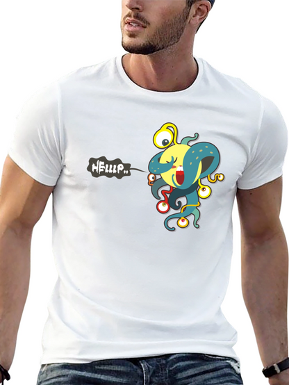 Camiseta Negra con Estampado de Monstruo Divertido