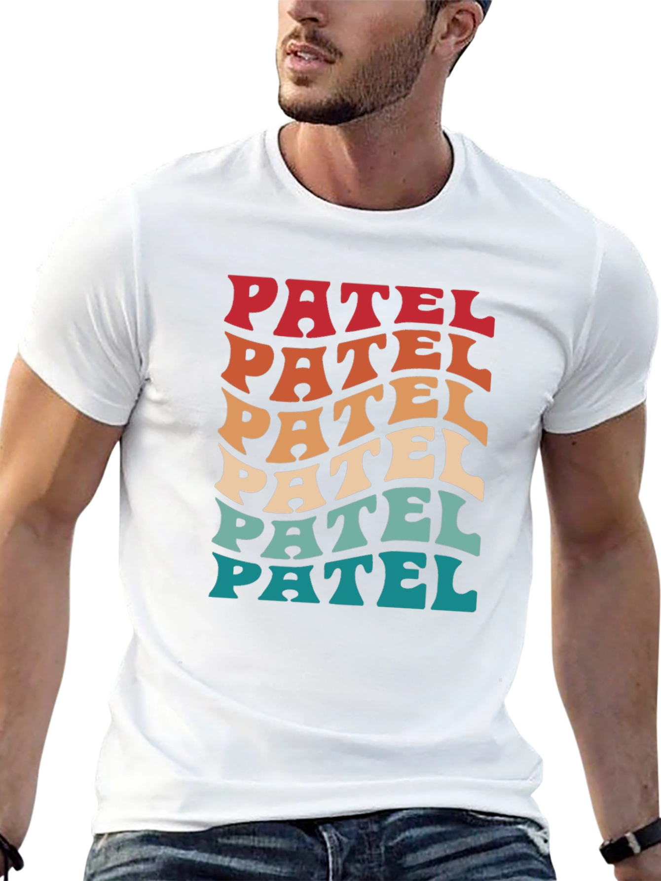 Camiseta Negra Patel Estilo Retro Ondulado