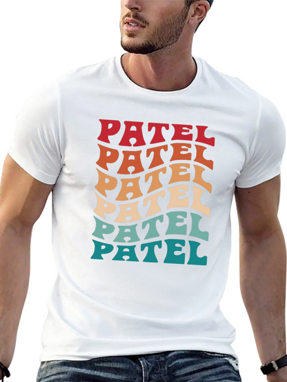 Camiseta Negra Patel Estilo Retro Ondulado